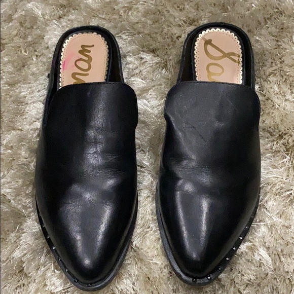Black Sam Edelman slip on mules. - Picture 1 of 4